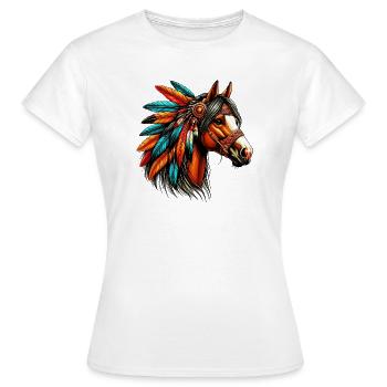Indianerpferd Indianer Indianer - Frauen T-Shirt - Weiß - Vorne - AI Model Female 172 dark (172cm)
