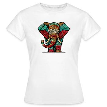 Éléphant - T-shirt Femme - blanc - Devant - AI Model Female 172 dark (172cm)