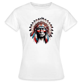 Amerikanischer Indianer Amerikanische Rote Haut - Frauen T-Shirt - Weiß - Vorne - AI Model Female 172 dark (172cm)
