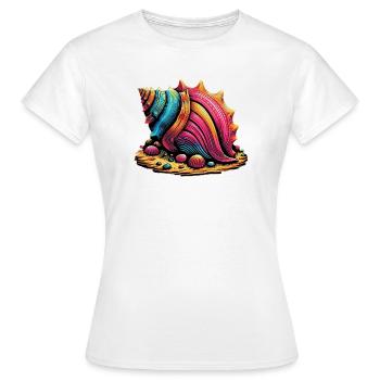 Muschel - Frauen T-Shirt - Weiß - Vorne - AI Model Female 172 dark (172cm)