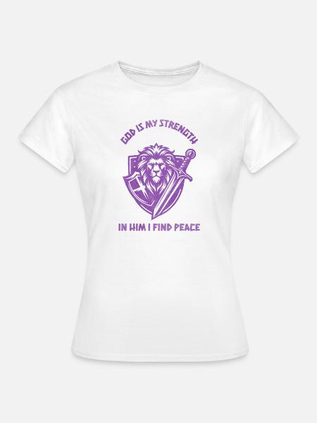 Löwenheld Kampfgeist Wappenshield Design - Frauen T-Shirt - Weiß