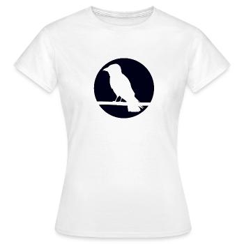 Crow on a branch - Women's T-Shirt - white - Front - AI Model Female 172 dark (172cm)