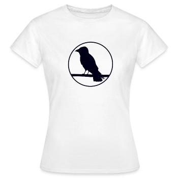 Krähe auf Ast - Frauen T-Shirt - Weiß - Vorne - AI Model Female 172 dark (172cm)