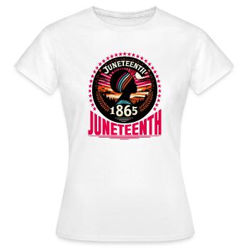 Célébrer Juneteenth : liberté, héritage, unité - T-shirt Femme - blanc - Devant - AI Model Female 172 dark (172cm)
