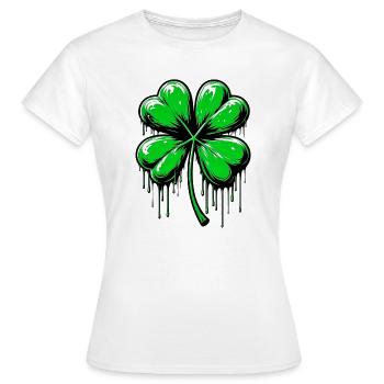 Trèfle à quatre feuilles - T-shirt Femme - blanc - Devant - AI Model Female 172 dark (172cm)