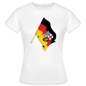Drapeau de la Sarre - T-shirt Femme - blanc - Devant - AI Model Female 172 dark (172cm)