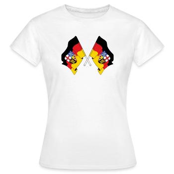 Drapeaux traversant la Sarre - T-shirt Femme - blanc - Devant - AI Model Female 172 dark (172cm)