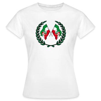 Fahnen Nordrhein-Westfalen Lorbeerkranz - Frauen T-Shirt - Weiß - Vorne - AI Model Female 172 dark (172cm)