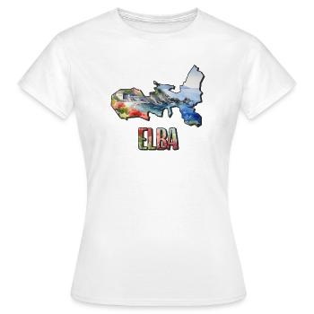 Carte aquarelle de l’île d’Elbe - T-shirt Femme - blanc - Devant - AI Model Female 172 dark (172cm)