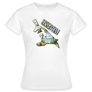 Watercolor Map of Usedom - Women's T-Shirt - white - Front - AI Model Female 172 dark (172cm)