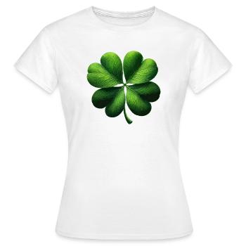 Vierblättriges Kleeblatt - Frauen T-Shirt - Weiß - Vorne - AI Model Female 172 dark (172cm)