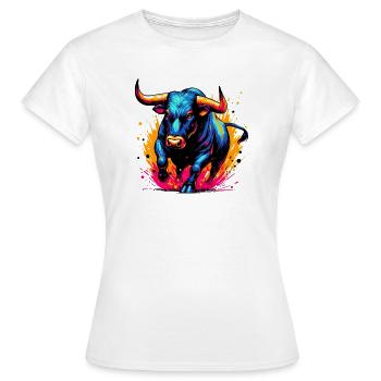 Stier - Frauen T-Shirt - Weiß - Vorne - AI Model Female 172 dark (172cm)