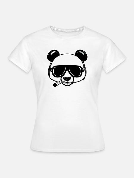 Stoned Panda - Frauen T-Shirt - Weiß