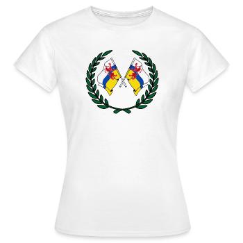 Drapeaux de la province du Limbourg couronne de laurier - T-shirt Femme - blanc - Devant - AI Model Female 172 dark (172cm)