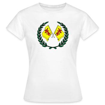 Flaggen der Provinz Südholland mit Lorbeerkranz - Frauen T-Shirt - Weiß - Vorne - AI Model Female 172 dark (172cm)