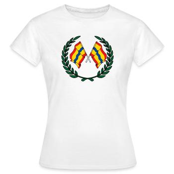 Couronne de laurier des drapeaux de la province d'Overijssel - T-shirt Femme - blanc - Devant - AI Model Female 172 dark (172cm)