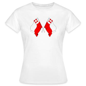 Deux drapeaux de la province d'Utrecht - T-shirt Femme - blanc - Devant - AI Model Female 172 dark (172cm)