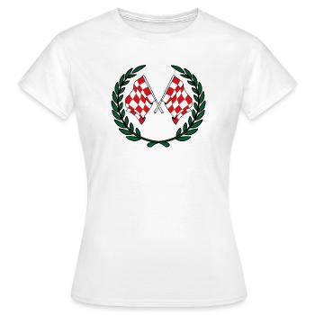 Flaggen der Provinz Nordbrabant mit Lorbeerkranz - Frauen T-Shirt - Weiß - Vorne - AI Model Female 172 dark (172cm)