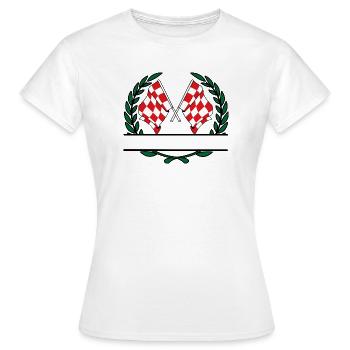 Flaggen der Provinz Nordbrabant mit Lorbeerkranz - Frauen T-Shirt - Weiß - Vorne - AI Model Female 172 dark (172cm)