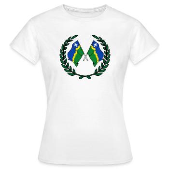 Couronne de laurier des drapeaux de la province du Flevoland - T-shirt Femme - blanc - Devant - AI Model Female 172 dark (172cm)
