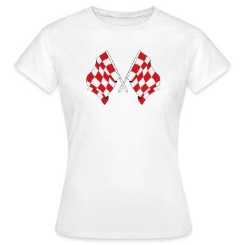 Deux drapeaux de la province du Brabant-Septentrional - T-shirt Femme - blanc - Devant - AI Model Female 172 dark (172cm)