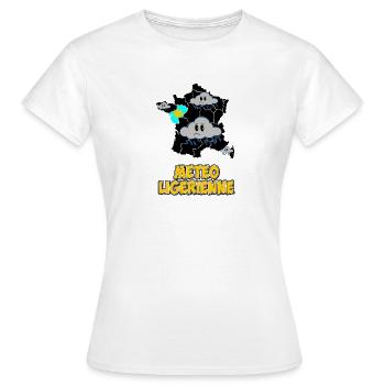 Météo Ligérienne - T-shirt Femme - blanc - Devant - AI Model Female 172 dark (172cm)