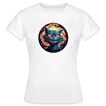 Grinsekatze Alice im Wunderland Kreis - Frauen T-Shirt - Weiß - Vorne - AI Model Female 172 dark (172cm)