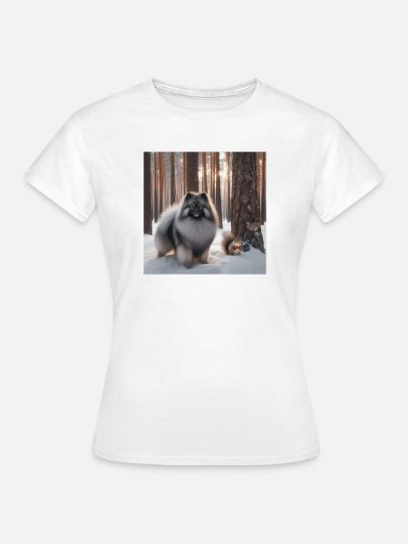 Wolfspitz im Schnee - Frauen T-Shirt - Weiß