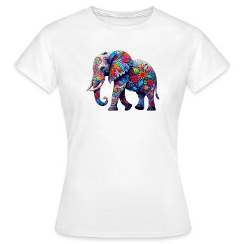 Éléphant - T-shirt Femme - blanc - Devant - AI Model Female 172 dark (172cm)