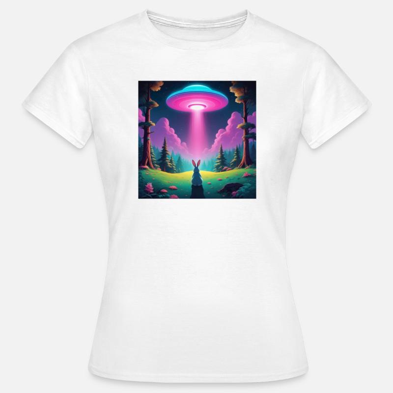 UFO with rabbit - Women's T-Shirt - white