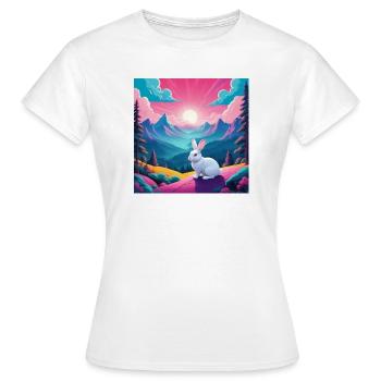 Lapin sur la montagne - T-shirt Femme - blanc - Devant - AI Model Female 172 dark (172cm)