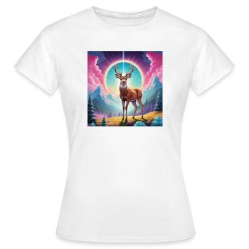 Cerfs sur la montagne - T-shirt Femme - blanc - Devant - AI Model Female 172 dark (172cm)