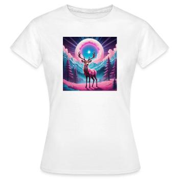 Cerfs sur la montagne - T-shirt Femme - blanc - Devant - AI Model Female 172 dark (172cm)