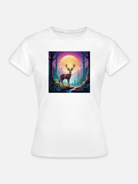 Hirsch im Wald - Frauen T-Shirt - Weiß