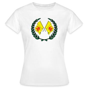 Flaggen Provinz Wallonien Belgien Lorbeerkranz - Frauen T-Shirt - Weiß - Vorne - AI Model Female 172 dark (172cm)