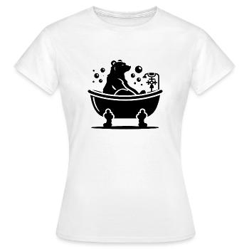 Niedlicher Bär in der Badewanne - Frauen T-Shirt - Weiß - Vorne - AI Model Female 172 dark (172cm)