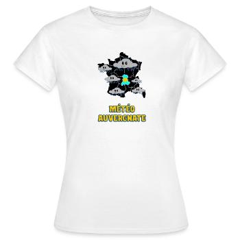 Météo Auvergnate - T-shirt Femme - blanc - Devant - AI Model Female 172 dark (172cm)
