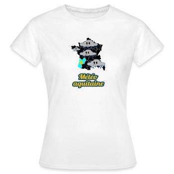 Météo Aquitaine - T-shirt Femme - blanc - Devant - AI Model Female 172 dark (172cm)