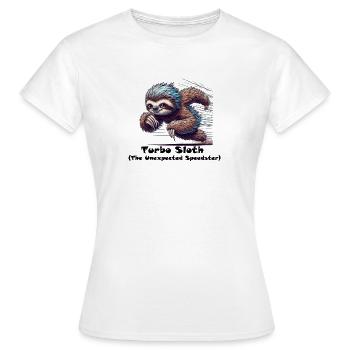 Blauer Flitzer Faultier - Frauen T-Shirt - Weiß - Vorne - AI Model Female 172 dark (172cm)
