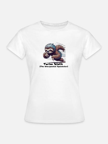 Blauer Flitzer Faultier - Frauen T-Shirt - Weiß