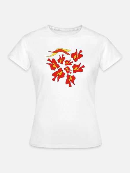 Klatschmohn geometrisch ornamental abstrakt - Frauen T-Shirt - Weiß