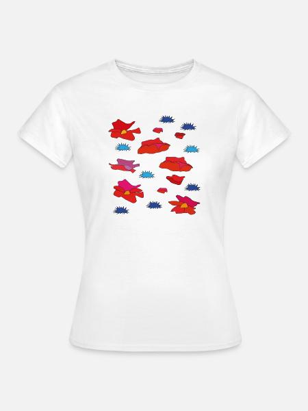 Kornblumen und Mohn - Frauen T-Shirt - Weiß