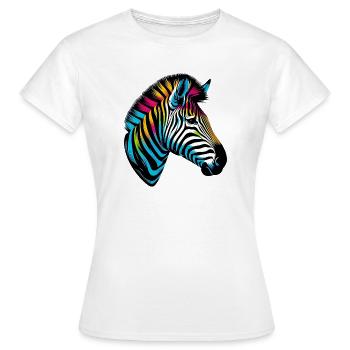 Zèbre - T-shirt Femme - blanc - Devant - AI Model Female 172 dark (172cm)
