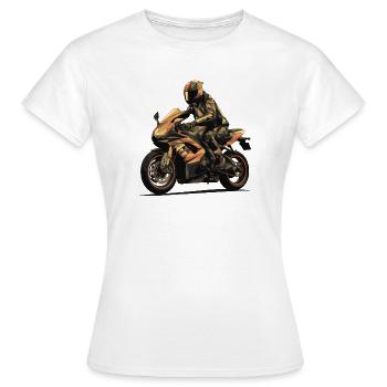 The Biker - Women's T-Shirt - white - Front - AI Model Female 172 dark (172cm)