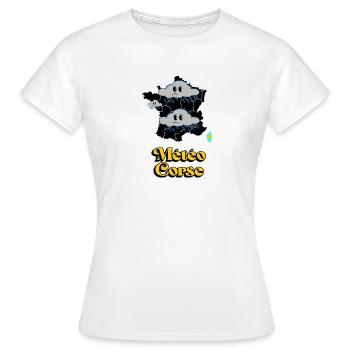 Météo Corse - T-shirt Femme - blanc - Devant - AI Model Female 172 dark (172cm)