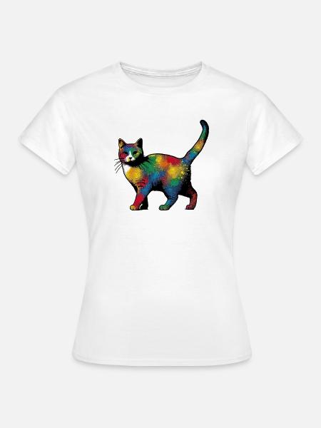 Katze - Frauen T-Shirt - Weiß