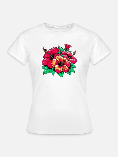 Hibiskusblüten - Frauen T-Shirt - Weiß