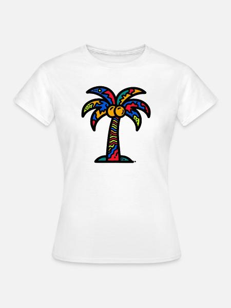 Palme - Frauen T-Shirt - Weiß