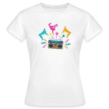 Boombox Neon Dancing Silhouettes - Women's T-Shirt - white - Front - AI Model Female 172 dark (172cm)
