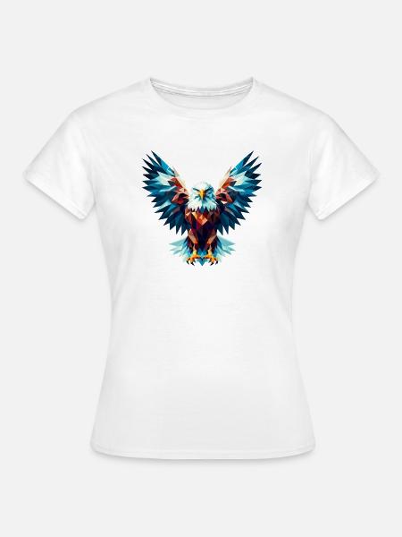 Polygonaler Adler - Frauen T-Shirt - Weiß